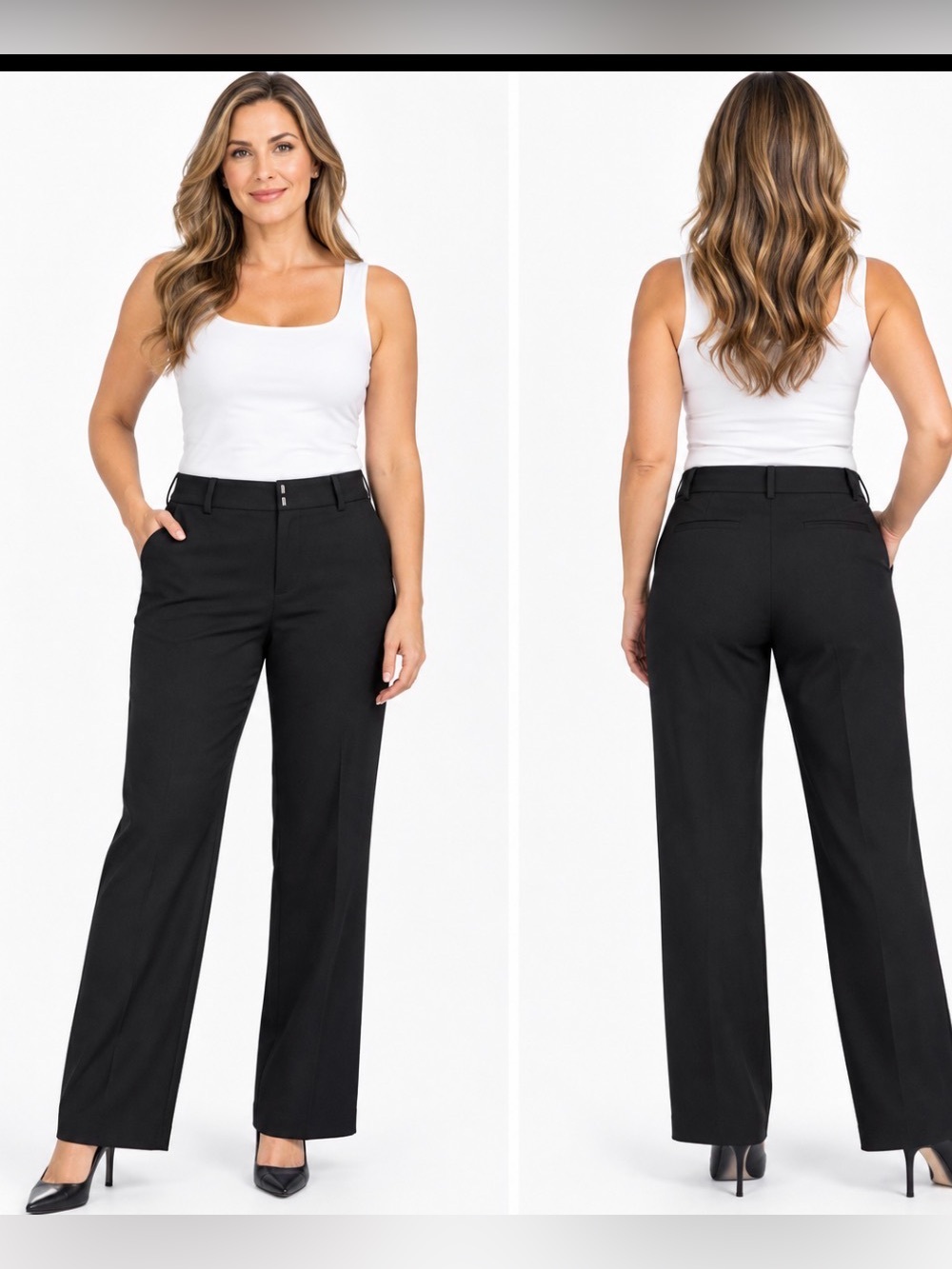 Anne Klein Black Men's Dress Pants - Classic Straight Fit